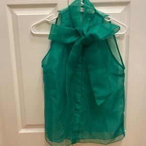 Babaton Teal Sheer Blouse
